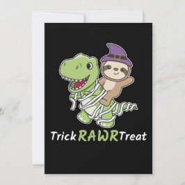 Luiaard Trick Rawr Behandeling T-rex Mumie Kostuum Feestdagenkaart