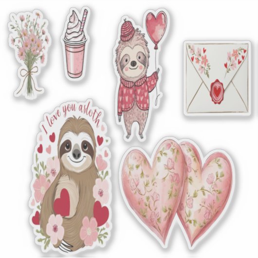 Luiaard Valentijn Set Stickers (Voorkant)