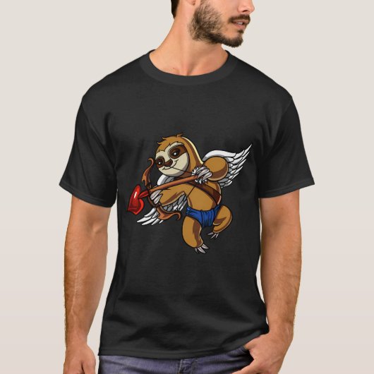Luiaard Valentijnsdag Cupido T-shirt (Voorkant)