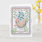 luiaard verjaardag Kaart | Aerial Hoop Sloth (Gele Bloem)