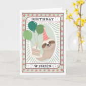 luiaard verjaardag Kaart | Verjaardagswensen taart (Gele Bloem)