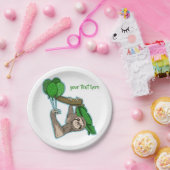 Luiaard verjaardag papieren bordje (Feest)