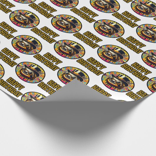 Luiaard Verjaardag Wrapping Paper – Psychedelic Th Cadeaupapier (Hoek)