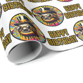 Luiaard Verjaardag Wrapping Paper – Psychedelic Th Cadeaupapier (Rol Hoek)