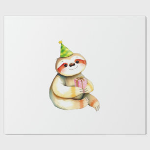 Luiaard verjaardagscadeau cute grappig gelukkig fe cadeaupapier