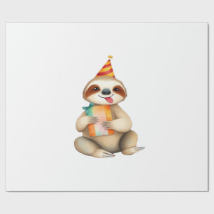 Luiaard verjaardagscadeau cute grappige gelukkige cadeaupapier