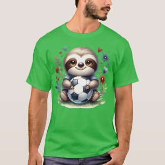 Luiaard Voetballer Schattig Sportontwerp familie l T-shirt