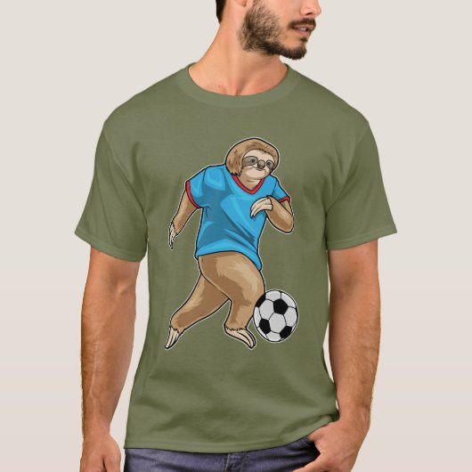 Luiaard Voetballer Voetbal T-shirt (Voorkant)