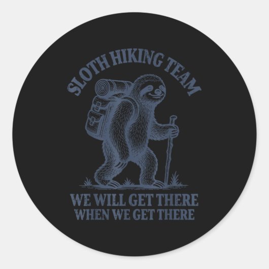 Luiaard Wandelen Ronde Sticker (Voorkant)