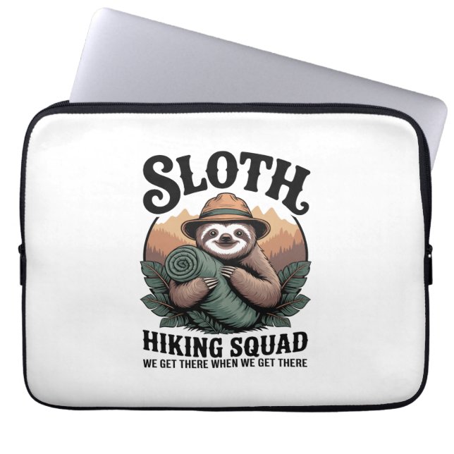 Luiaard Wandelen Squad Funny Camping Laptop Sleeve (Voorkant)