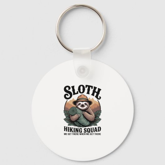 Luiaard Wandelen Squad Funny Camping Sleutelhanger (Voorkant)