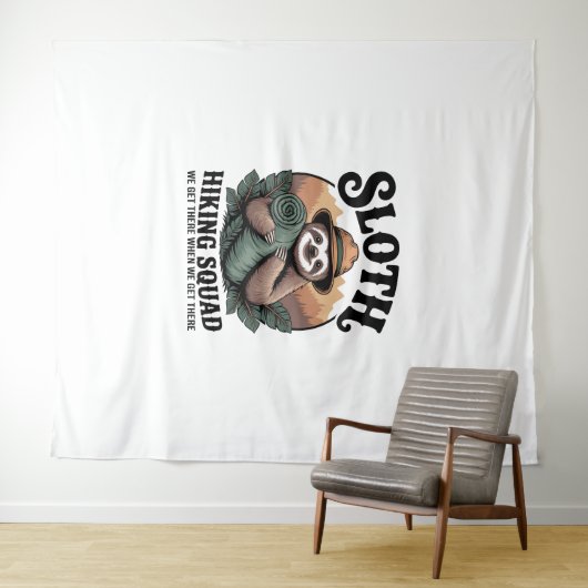 Luiaard Wandelen Squad Funny Camping Wandkleed (In Situ (horizontaal))