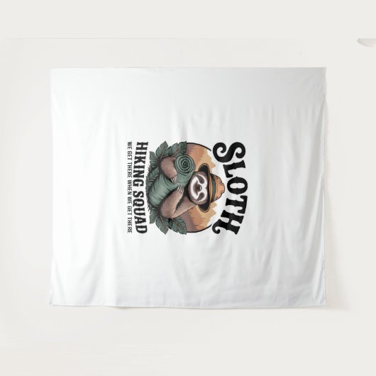 Luiaard Wandelen Squad Funny Camping Wandkleed (Voorkant (horizontaal))