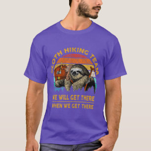 Luiaard wandelteam grappige camping t-shirt