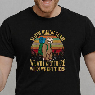 Luiaard Wandelteam Grappige Vintage Wandel T-shirt