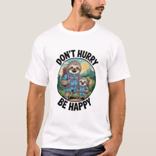 Luiaard Wandelteam Niet Haasten Wees Gelukkig Geni T-shirt