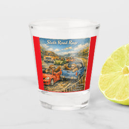 Luiaard Weg Razernij – Rockwell-Geïnspireerd Aquar Shot Glas