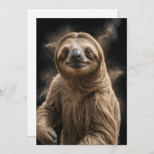 Luiaard Wild Dier Elegant Dramatisch Mist Portret Aankondiging (Voorkant / Achterkant)