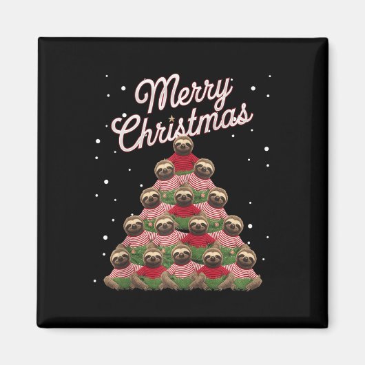 Luiaard Xmas Tree Luiaards Kerstboom Tanktop Magneet (Voorkant)