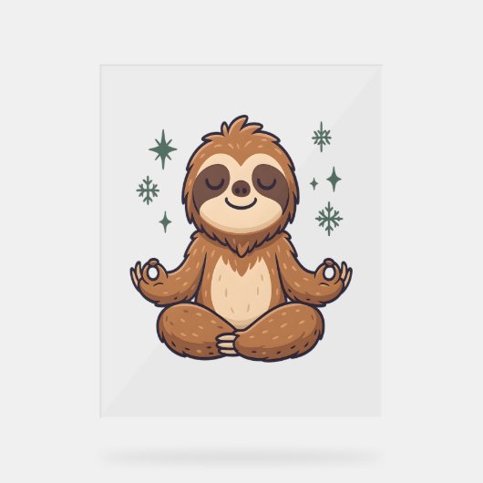 Luiaard Yoga Luiaard Acryl Bord (Voorkant)