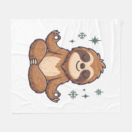 Luiaard Yoga Luiaard Fleece Deken (Voorkant (Horizontaal))