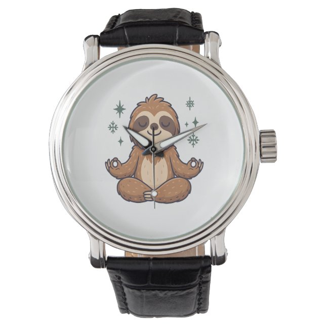 Luiaard Yoga Luiaard Horloge (Voorkant)
