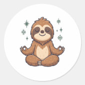 Luiaard Yoga Luiaard Ronde Sticker (Voorkant)