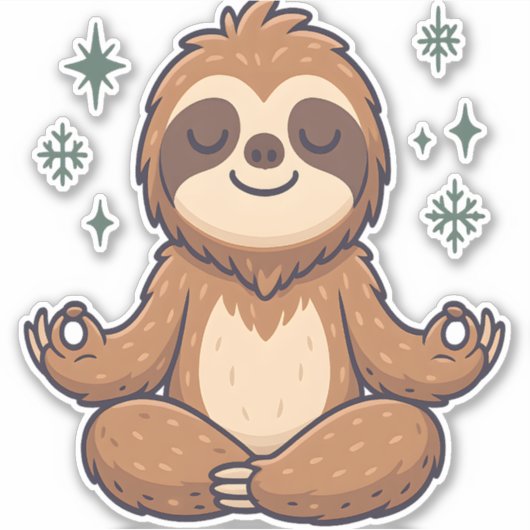 Luiaard Yoga Luiaard Sticker (Voorkant)