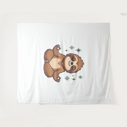 Luiaard Yoga Luiaard Wandkleed (Voorkant (horizontaal))