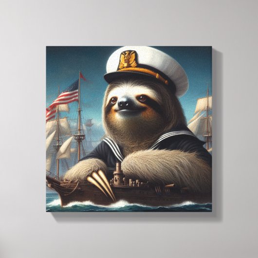 Luiaard Zeiler Canvas Afdruk (Voorkant)