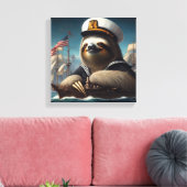 Luiaard Zeiler Canvas Afdruk (Insitu (Woonkamer))