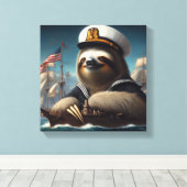 Luiaard Zeiler Canvas Afdruk (Insitu (Houten vloer))