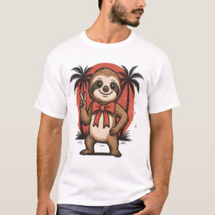 Luiaard Zomer Strand Rotsen T-shirt
