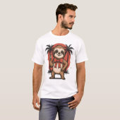 Luiaard Zomer Strand Rotsen T-shirt (Voorkant volledig)