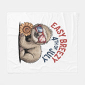 Luiaard Zonnebloem 4 juli Fleece Deken (Voorkant (Horizontaal))