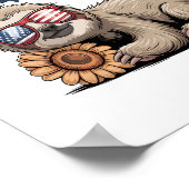 Luiaard Zonnebloem 4 juli Poster (Hoek)