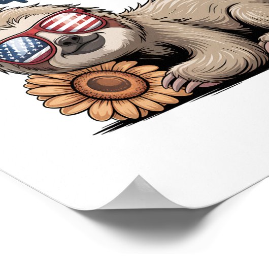 Luiaard Zonnebloem 4 juli Poster (Hoek)