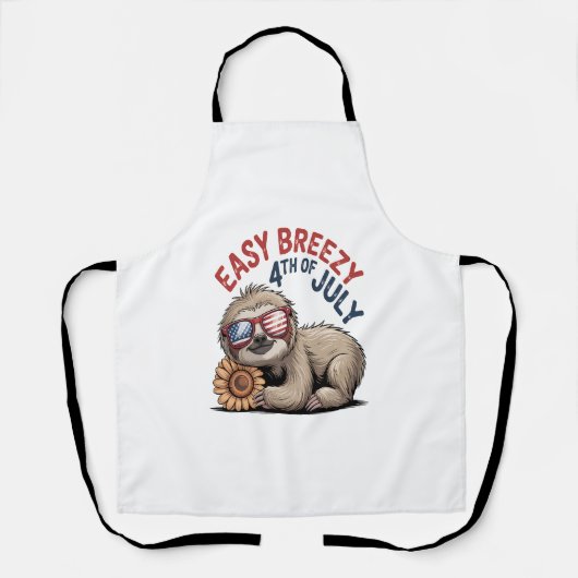 Luiaard Zonnebloem 4 juli Schort (Voorkant)