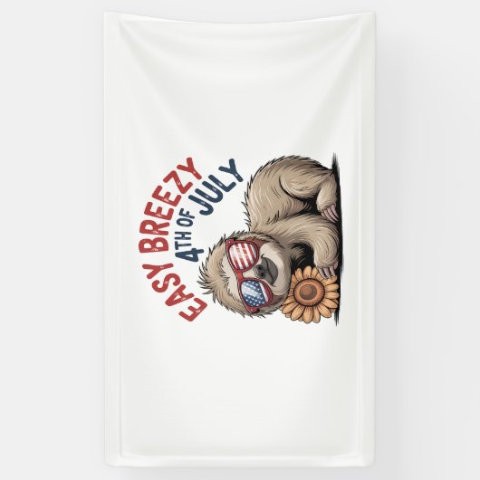 Luiaard Zonnebloem 4 juli Spandoek (Verticaal)