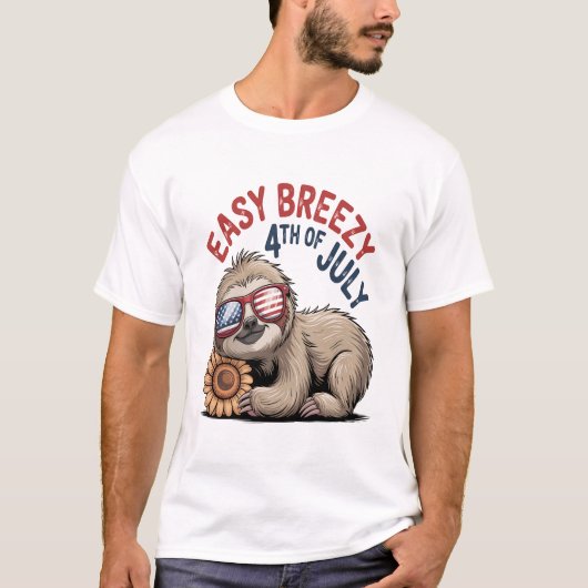 Luiaard Zonnebloem 4 juli T-shirt (Voorkant)
