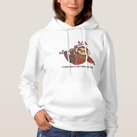 Luiaardachtige Kerstmis Hoodie (Voorkant)