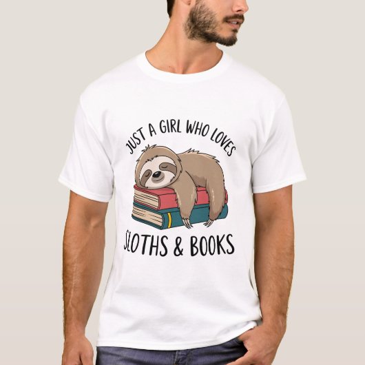 Luiaardliefhebber Boeklezen T-shirt Ontwerp (Voorkant)