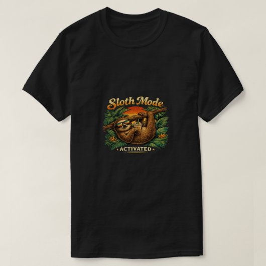 Luiaardmodus Geactiveerd Grappige Luiaard T-ShirtT T-shirt (Design voorkant)