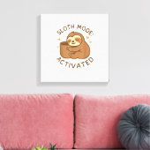 Luiaardmodus Geactiveerd Schattig Lui Dier Coffeel Canvas Afdruk (Insitu (Woonkamer))