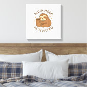Luiaardmodus Geactiveerd Schattig Lui Dier Coffeel Canvas Afdruk (Insitu (Slaapkamer))