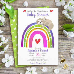 Luiaards Boho Regenboog Baby Shower Modern Schatti Kaart
