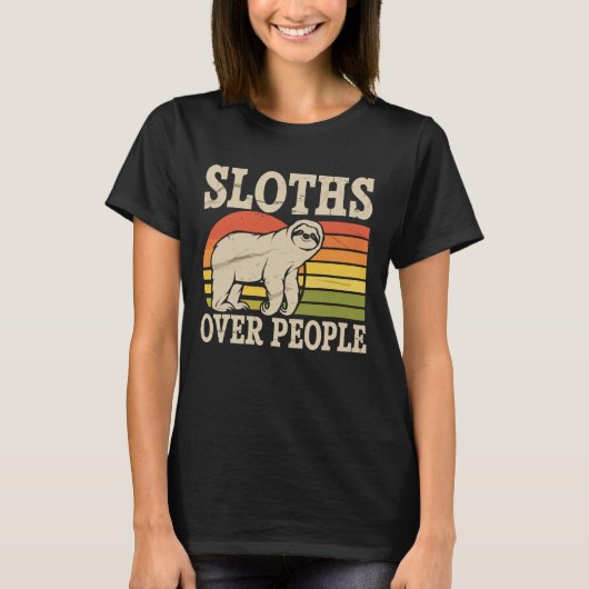 Luiaards Boven Mensen Grappige Luiaard Dier T-shirt (Voorkant)