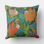 Luiaards die in bomen hangen Wegwerp kussen (Achterkant)