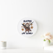 Luiaards die langzaam leven ronde klok (Huis)