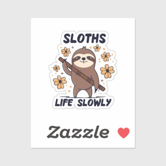 Luiaards die langzaam leven sticker (Vel)